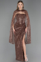 Long Copper Beaded Evening Dress ABU6679
