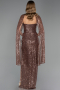 Long Copper Beaded Evening Dress ABU6679
