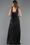 Long Black Chiffon Evening Dress ABU6681