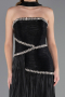 Long Black Chiffon Evening Dress ABU6681