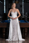 Long White Satin Evening Dress ABU6193