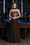 Long Brown Chiffon Evening Dress ABU6665