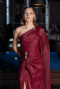 Long Burgundy Chiffon Evening Dress ABU6675
