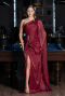 Long Burgundy Chiffon Evening Dress ABU6675