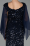 Long Navy Blue Plus Size Evening Gown ABU6687