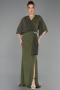 Long Olive Drab Plus Size Evening Dress ABU2979
