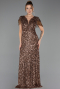 Long Copper Scaly Plus Size Evening Dress ABU6688
