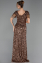 Long Copper Scaly Plus Size Evening Dress ABU6688