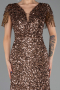 Long Copper Scaly Plus Size Evening Dress ABU6688