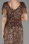 Long Copper Scaly Plus Size Evening Dress ABU6688