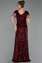 Long Burgundy Scaly Plus Size Evening Dress ABU6688