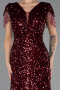 Long Burgundy Scaly Plus Size Evening Dress ABU6688
