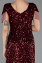 Long Burgundy Scaly Plus Size Evening Dress ABU6688