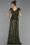 Long Olive Drab Scaly Plus Size Evening Dress ABU6688