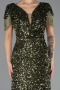 Long Olive Drab Scaly Plus Size Evening Dress ABU6688