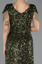 Long Olive Drab Scaly Plus Size Evening Dress ABU6688