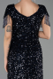 Long Navy Blue Scaly Plus Size Evening Dress ABU6688