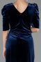 Midi Navy Blue Velvet Plus Size Velvet Evening Dresses ABK2706