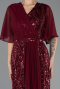 Long Burgundy Beaded Plus Size Evening Dress ABU6689