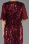 Long Burgundy Beaded Plus Size Evening Dress ABU6689