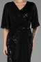 Long Black Beaded Plus Size Evening Dress ABU6689