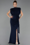 Long Navy Blue Plus Size Evening Dress ABU6690