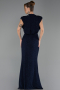 Long Navy Blue Plus Size Evening Dress ABU6690