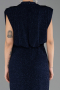 Long Navy Blue Plus Size Evening Dress ABU6690