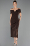 Midi Brown Plus Size Cocktail Dress ABK2707