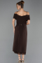 Midi Brown Plus Size Cocktail Dress ABK2707