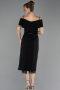 Midi Black Plus Size Cocktail Dress ABK2707