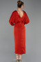 Midi Brick Satin Plus Size Cocktail Dress ABK2709