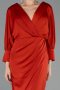 Midi Brick Satin Plus Size Cocktail Dress ABK2709