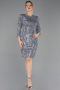 Short Anthracite Evening Dress ABK1599