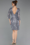 Short Anthracite Evening Dress ABK1599
