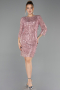 Short Powder Color Evening Dress ABK1599