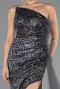 Anthracite Strapless Slit Long Train Sequin Mermaid Evening Gown ABU4772