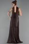 Long Brown Chiffon Evening Dress ABU6707