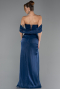 Long Navy Blue Chiffon Evening Dress ABU6692