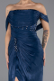 Long Navy Blue Chiffon Evening Dress ABU6692