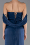 Long Navy Blue Chiffon Evening Dress ABU6692