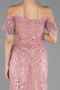 Midi Powder Color Beaded Party Dress ABK2705
