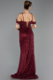 Long Burgundy Dantelle Mermaid Prom Dress ABU6693