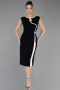 Midi Black Plus Size Cocktail Dress ABK2710