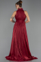 Long Burgundy Chiffon Plus Size Evening Gown ABU6699
