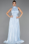 Long Light Blue Chiffon Prom Gown ABU6706