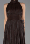 Long Brown Chiffon Plus Size Evening Gown ABU6699