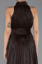 Long Brown Chiffon Plus Size Evening Gown ABU6699