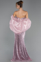 Long Powder Color Scaly Plus Size Evening Dress ABU6698