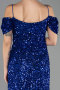 Midi Sax Blue Plus Size Cocktail Dress ABK2534